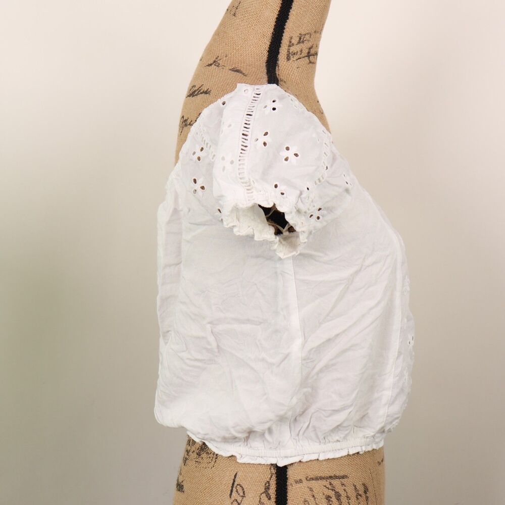 Aeropostale Eyelet Peasant Top S - Picture 4 of 8